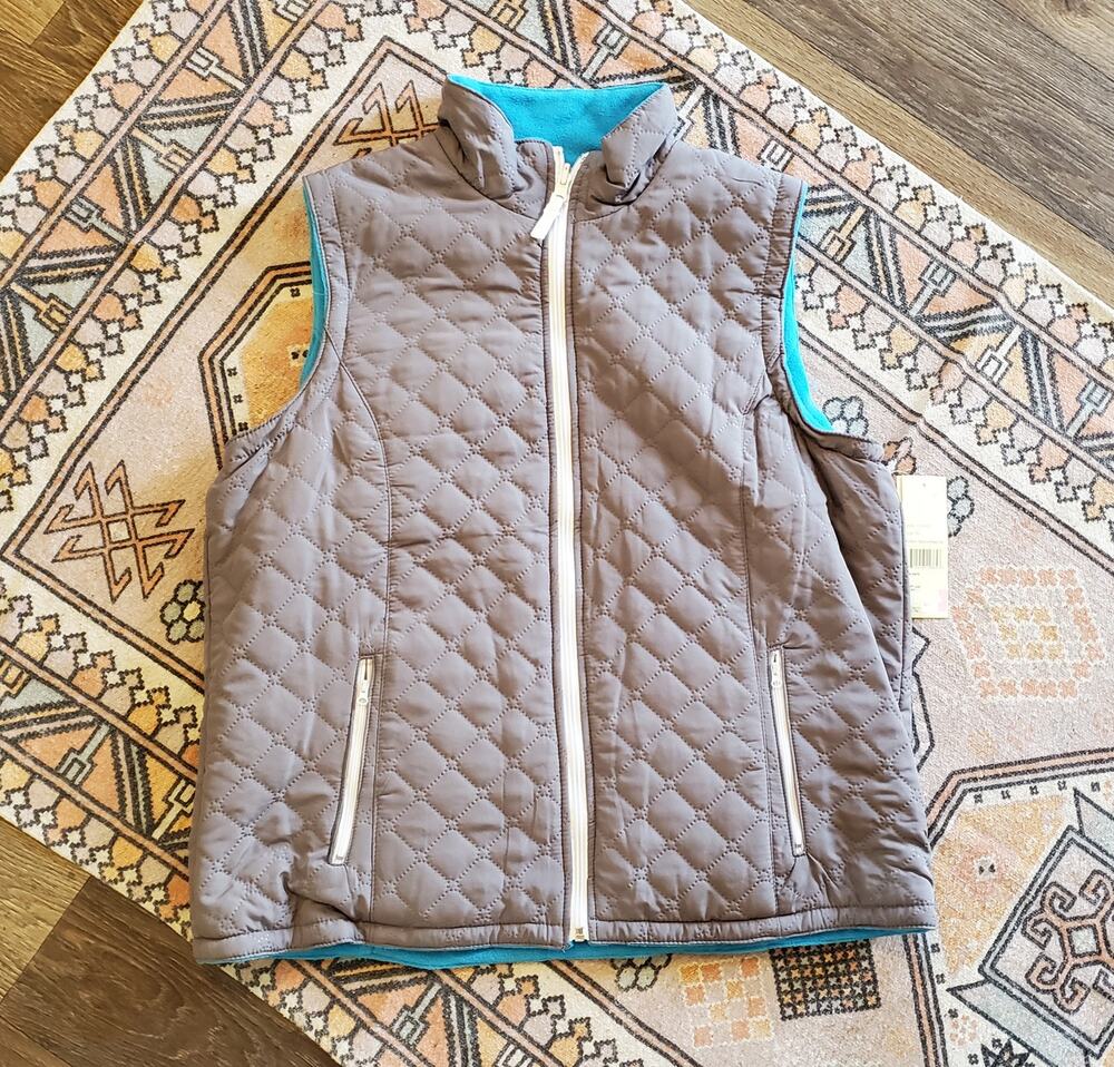 NWT Mountain Lake Reversible Vest Charcoal Gray Hawaiian Ocean Blue XL